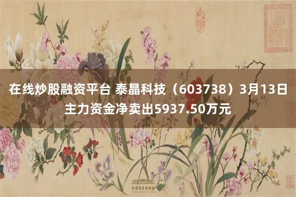 在线炒股融资平台 泰晶科技（603738）3月13日主力资金净卖出5937.50万元
