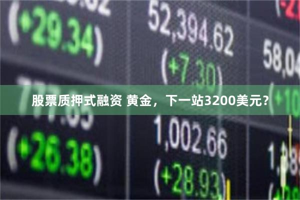 股票质押式融资 黄金，下一站3200美元？