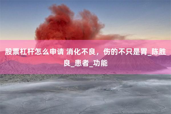 股票杠杆怎么申请 消化不良，伤的不只是胃_陈胜良_患者_功能
